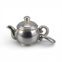 Vintage GRANDMA’S TEAPOT Charm for Bracelet STERLING SILVER Brown County NEW