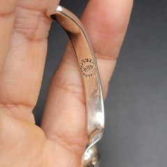 Vintage Taxco Mexico 925 Sterling Silver Fish Bangle Bracelet Twisted Cuff 21g