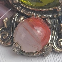Vintage MIRACLE Multicolor Pebble Style Brooch Large 45mm Art Glass Statement