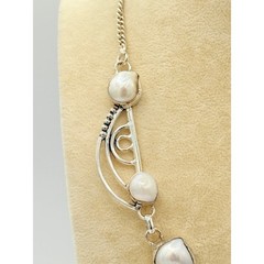 Sterling Silver Baroque Pearl Necklace – Artisan Ornate Design, c. 1990s–2000s