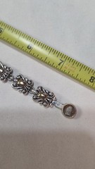 Vintage Two-Tone, Silver & Gold, 8″ Tennis Bracelet W/ Purple Cabochon (1046)