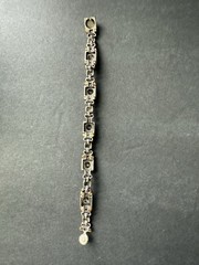 Vintage Two Tone Silver Gold Station Bracelet Link Y2k 80s Career Classic 7”