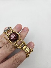 Juliana D&E Celebrity Moroccan Matrix Multi Cabochon Gold Tone Bracelet AS IS