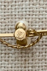 Curtis 14K Gold-Filled Nautical Anchor & Pearls Brooch/Pin Vintage *Estate