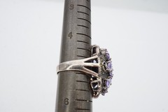Vintage Sterling Silver 925 Marcasite CZ Ring Size 5