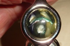 A#816X vtg HINGED BRACELET W SILVER TONE HIDDEN WRISTWATCH RIO QUARTZ