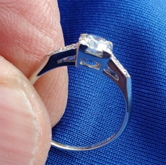 Original EARTH MINED DIAMOND Deco Engagement Ring Vintage PLATINUM Solitaire S 5