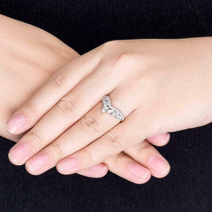 2Ct Lab-Created Diamond V Shape Wedding Band Ring 14K White Gold Over Jewellery