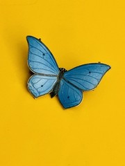 Marius Hammer Butterfly Brooch 930 Silver Blue Enamel Norway Norwegian REPAIR