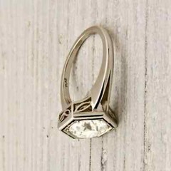 Art Deco Vintage Round Lab Created Diamond 14K White Gold Finish Engagement Ring