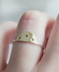 Celestial Star Ring SZ 10 Handmade Sterling Silver Brass Etsy Hoodooloulou Boho