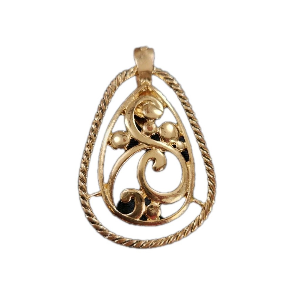 RMN Signed Gold Tone Necklace Pendant 3″ Chain not included Vintage