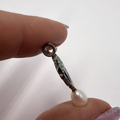 Vintage Sterling Silver 925 Enamel Tree of Life Pendant with Natural Pearl 3g