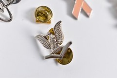 Lot of 28 Pin Brooch Fall Pumpkin Teacher Gold Tone Leaf Flag Sailboat Bow Eagle
