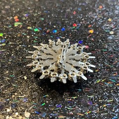 Vintage Silver And Light Blue Unmarked Brooch
