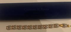Camrose & Kross JBK Jacqueline Kennedy Pink Stones Crystal Gold Channel Bracelet