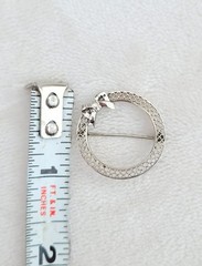 Antique Vtg 14k White Gold Filigree Art Deco Bow Ribbon Wreath Brooch Pin