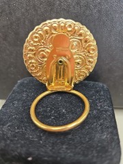 Vintage Filigree Scarf Ring Clip Western Germany Ornate Goldtone Round Detailed