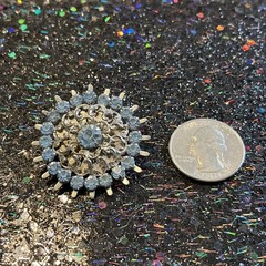 Vintage Silver And Light Blue Unmarked Brooch