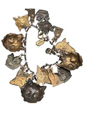 Vintage Pididdly Links Cat Cats Charm Bracelet