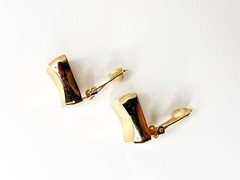 Dior Women’s Gold Tone Concave Clip-on Rectangle Earrings