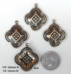 #0217 LARGE ANTIQUED GOLD CELTIC PENDANT/ER W/TOP HANG RING – 4 Pc Lot