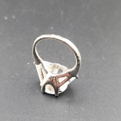 Vtg Sz 6.5 Ring Round w/ Triangles Cubic Zirconia 18KGE Fashion Jewelry STS#4
