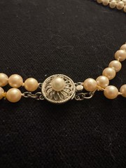 Vintage double-strand Faux Pearl necklace. Locking clasp. 20in length.