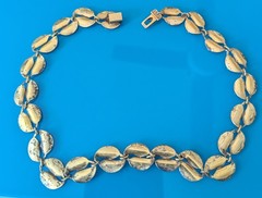 DAVID ANDERSEN Norway BLUE ENAMEL 925 Sterling Silver Necklace 15 in Choker Vtg