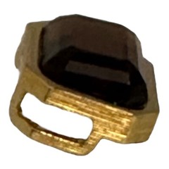 Vintage 1981 Avon Amber Accent Motif Slide Pendent Emerald Cut Crystal Gold Tone