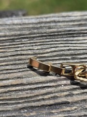 Vintage Gold Tone Stacker Bracelet Fold Over Clasp Chain Well Made