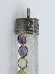 Vintage Pendant Lot 8pc Abalone Chakra Quartz Mother of Pearl Shell Alpaca