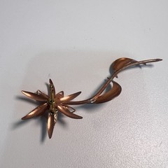 Vintage 1960s 3D Floral Starburst Pin Brooch Handmade