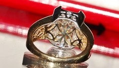 14k multi tone gold size 7 ring 1.25ct diamond invisible set handmade 7.1gr N10