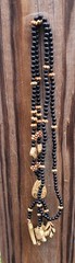 Boho Carved Resin Bead Necklace Approximately 15 Inches Long