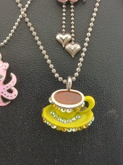 New Old Stock lot of 4 COOKIE LEE silver tone assorted figural pendant necklaces