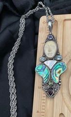 VINTAGE SAJEN MOON GODDESS 925 Sterling silver pendant and necklace