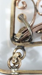 Vintage Gold Filled Dangle Flower Brooch Pin Signed JMS