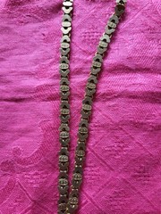 Antique Victorian Gold Filled Book Chain With Etruscan Charms OOAK