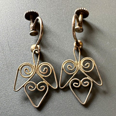 Vintage Scandinavian Dangle Earrings Screw Back Closure 830 Silver