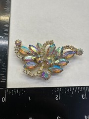 Flower Corsage AB Rhinestone Vintage Pin Brooch J-836