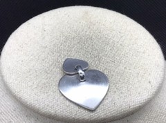 Vintage Sterling Silver 925 Double Heart Pendant S595