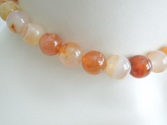 Necklace 925 Silver Gold Plated Agate Beads 55.3 G/Approx. 39 Cm