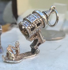 Vintage English Sterling Charm LONDON BLOODY TOWER Opens Articulated Execution