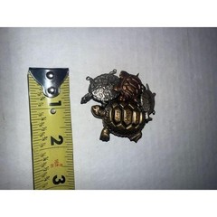 Vintage JJ Jonette Mixed Metal Quadruple Turtle Brooch