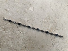 🫧✨Authentic VINTAGE 925 STERLING SILVER MARCASITE Black ONYX Station Bracelet🫧
