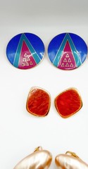 VTG Clip On Earring Lot 14 Pairs Laurel Burch Audrey Schenk Bergère Avon