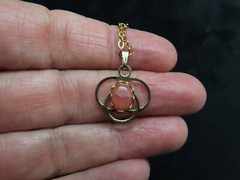 Vintage Old Stock Chain w/Vintage 1960’s Rose Quartz Open Work Slide