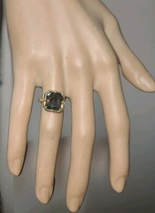 14k Yellow Gold Engagement Ring 4.46ct.Natural Asscher Cut Champagne Diamond