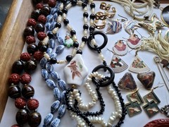Vintage Cloisonne Jewelry 44 Mixed Jewelry Earrings Necklaces Braclets & More